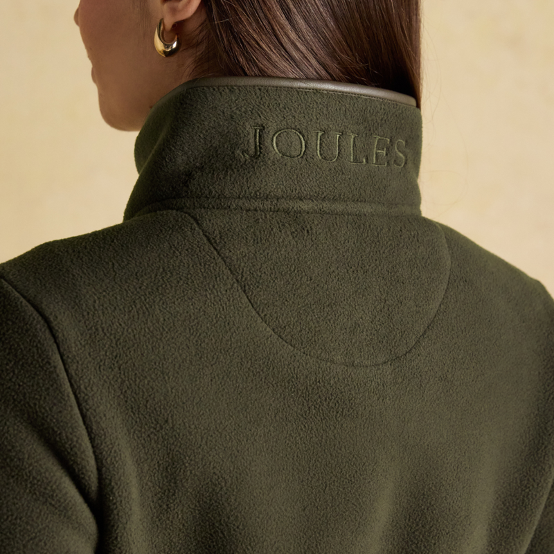 Joules Ladies Heritage Longline Zip Through Fleece Jacket - Green-5