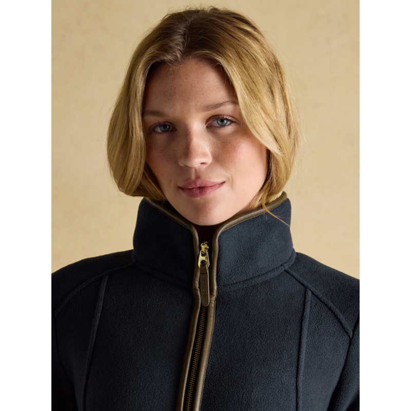 Joules Ladies Heritage Longline Zip Through Fleece Jacket - Navy-9