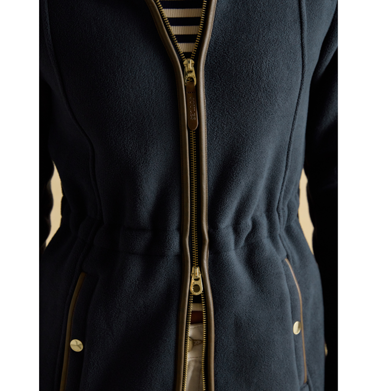 Joules Ladies Heritage Longline Zip Through Fleece Jacket - Navy-8