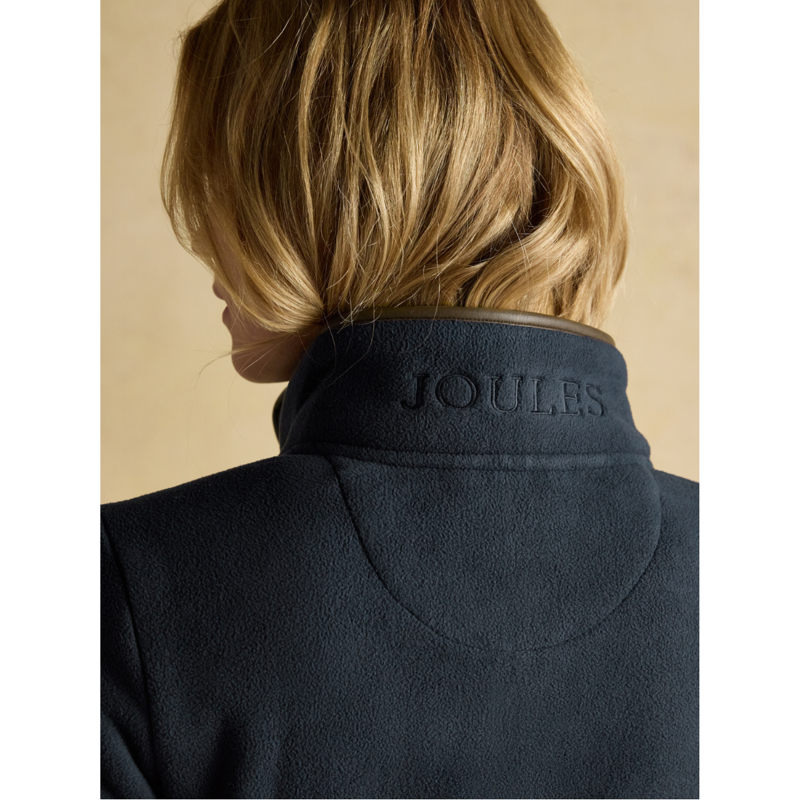 Joules Ladies Heritage Longline Zip Through Fleece Jacket - Navy-4