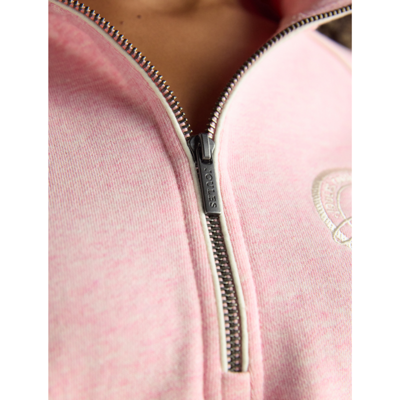 Joules Ladies Racquet Embroidered Quarter Zip Sweatshirt - Pink-5