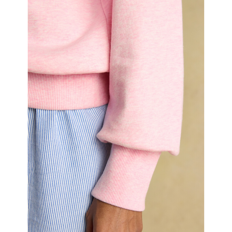 Joules Ladies Racquet Embroidered Quarter Zip Sweatshirt - Pink-4