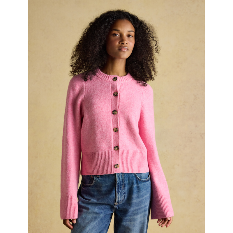 Joules Ladies Knitted Button Through Cardigan - Pink-1