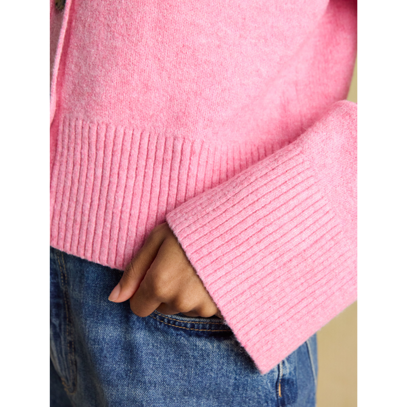 Joules Ladies Knitted Button Through Cardigan - Pink-10
