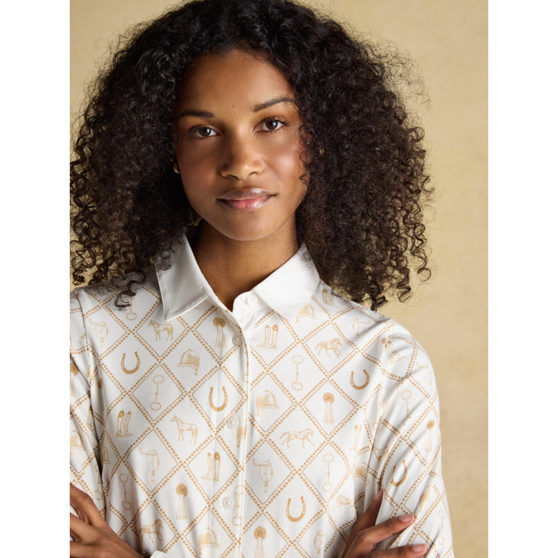 Joules Ladies Charlotte Jersey Shirt - Horse Icons-8