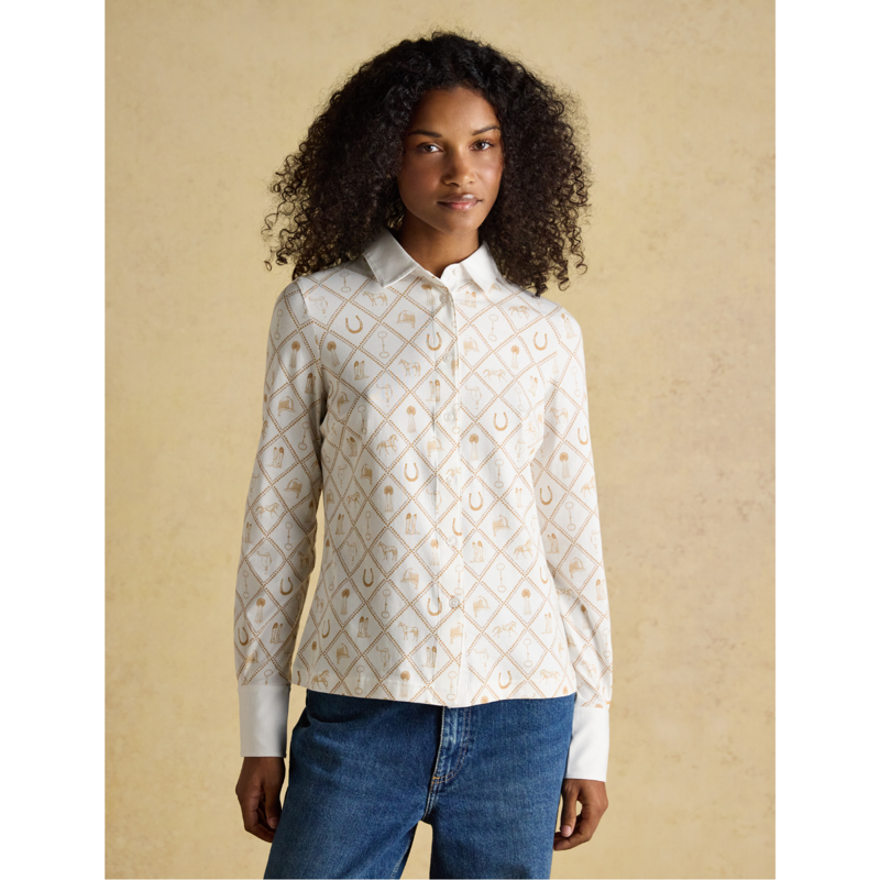 Joules Ladies Charlotte Jersey Shirt - Horse Icons-1