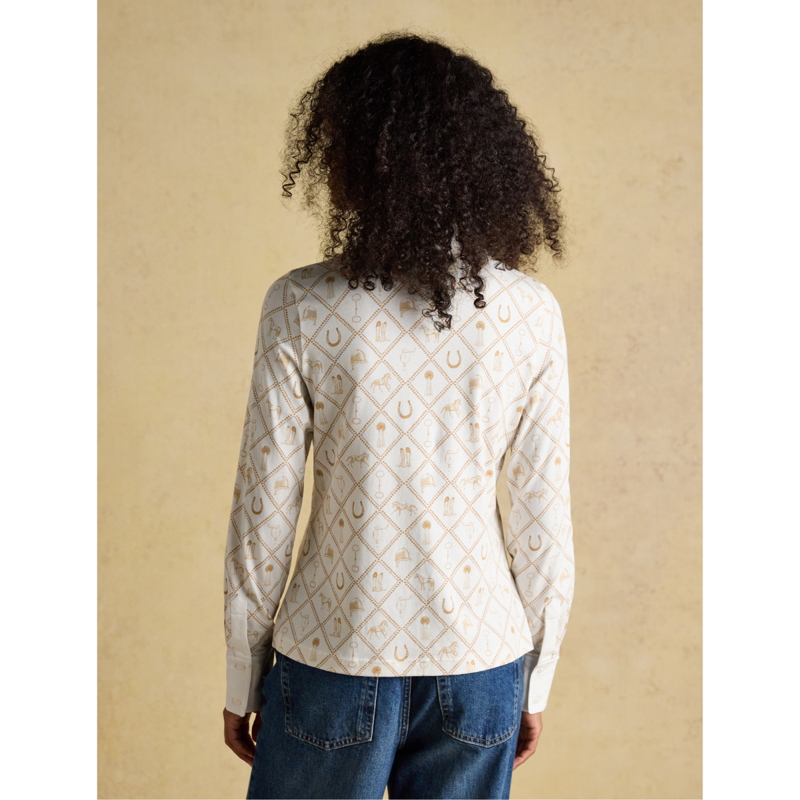 Joules Ladies Charlotte Jersey Shirt - Horse Icons-2