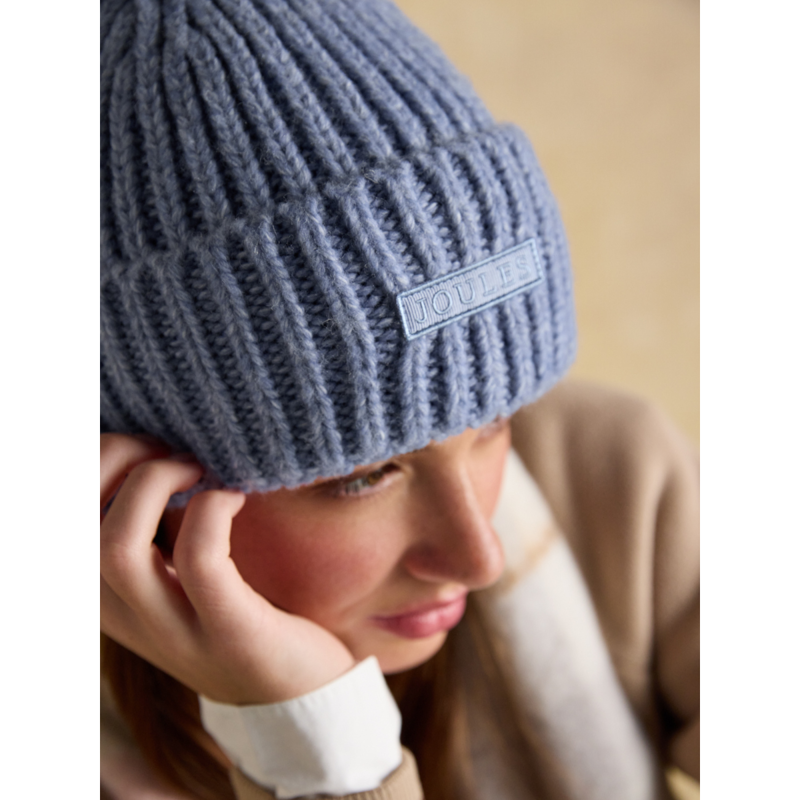 Joules Rosa Beanie Hat - Blue-2