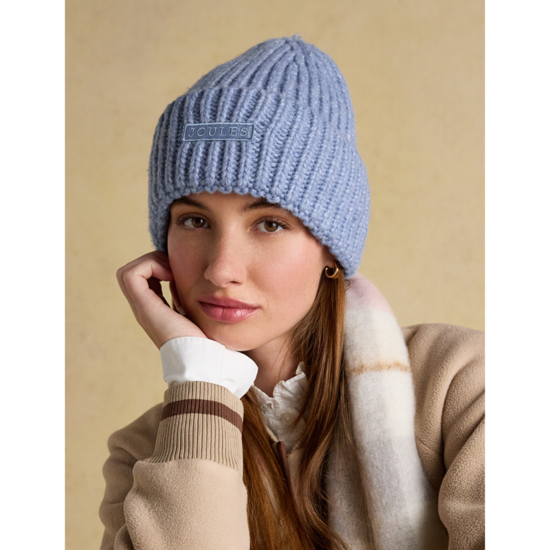 Joules Rosa Beanie Hat - Blue-1