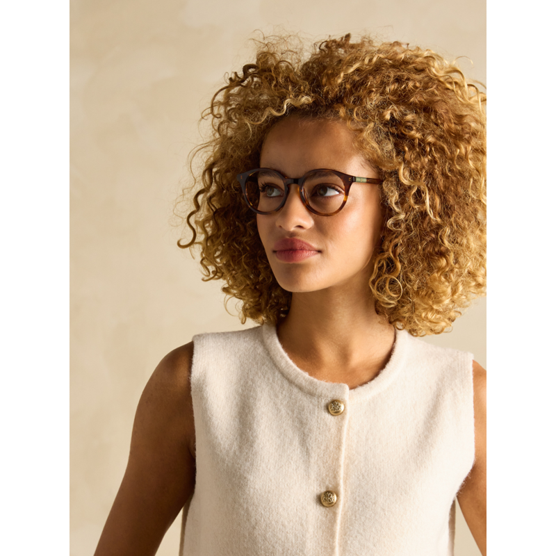 Joules Ladies Holly Button Through Knitted Vest - Cream-1