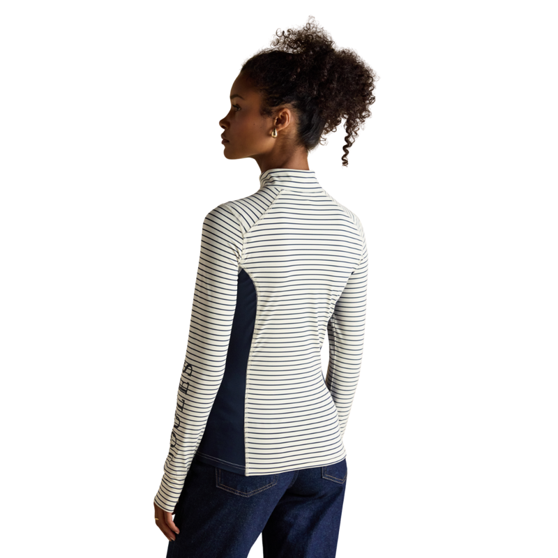 Joules Ladies Long Sleeve Technical Jersey Base Layer - Navy Stripe-1