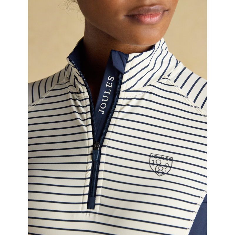 Joules Ladies Long Sleeve Technical Jersey Base Layer - Navy Stripe-7