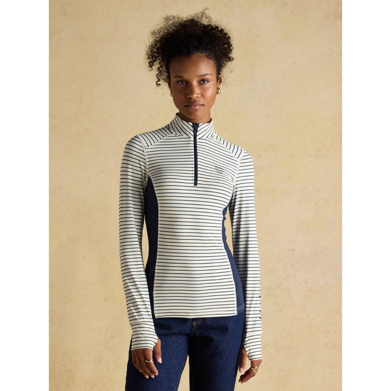 Joules Ladies Long Sleeve Technical Jersey Base Layer - Navy Stripe-2