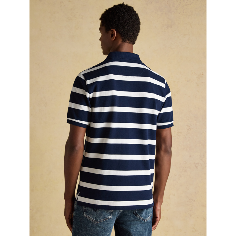 Joules Men's Woody Stripe Polo Shirt - Navy/White-2