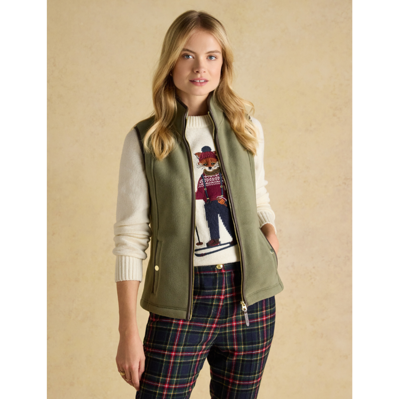 Joules Ladies Heritage Fleece Gilet - Light Green-8