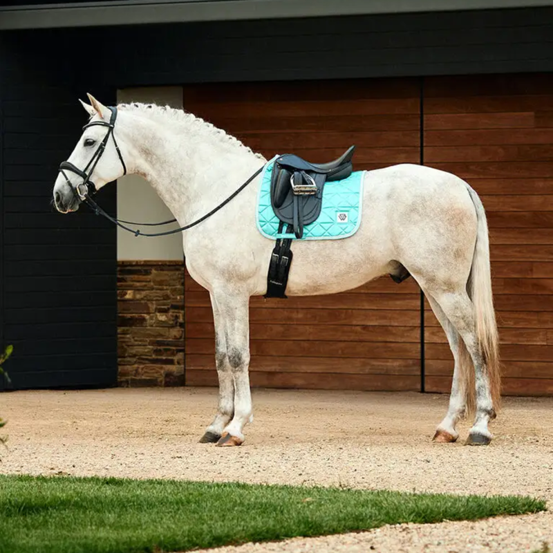 WeatherBeeta Satin Luxe Air-Tec Dressage Saddlepad - Aqua-4