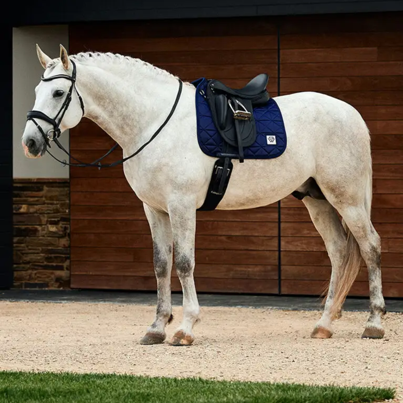 WeatherBeeta Satin Luxe Air-Tec Dressage Saddlepad - Navy-3