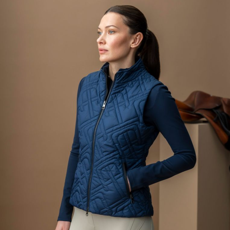 AA by Horseware Neve Monogram Quilted Gilet - Core Navy