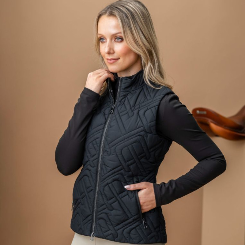 AA by Horseware Neve Monogram Quilted Gilet - Core Black