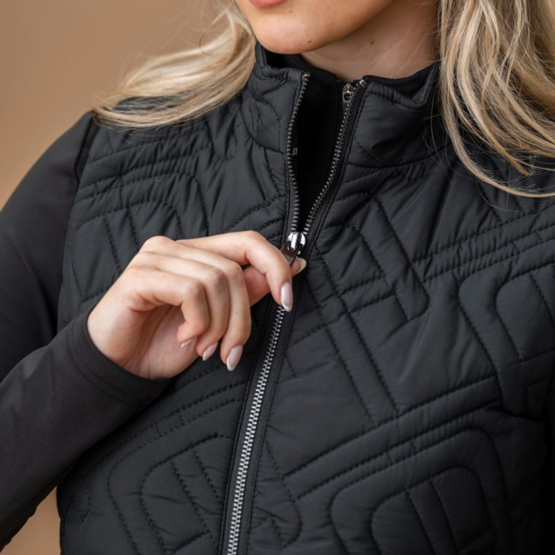 AA by Horseware Neve Monogram Quilted Gilet - Core Black-1