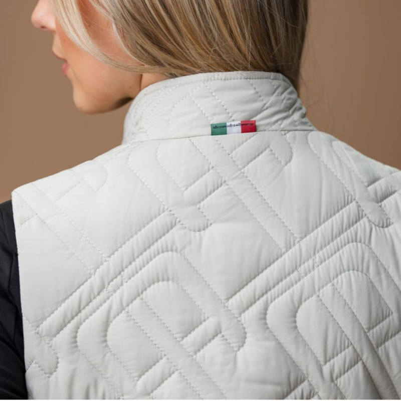 AA by Horseware Neve Monogram Quilted Gilet - Bone-2