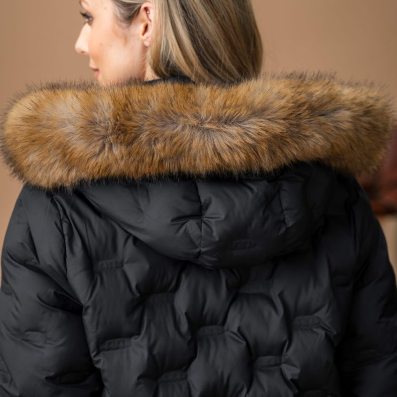 AA by Horseware Ladies Ara Puffer Coat - Core Black-3