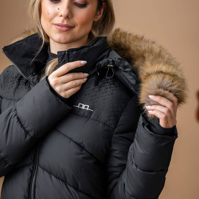 AA by Horseware Ladies Nivia Ripstop Long Puffer Coat - Core Black-3
