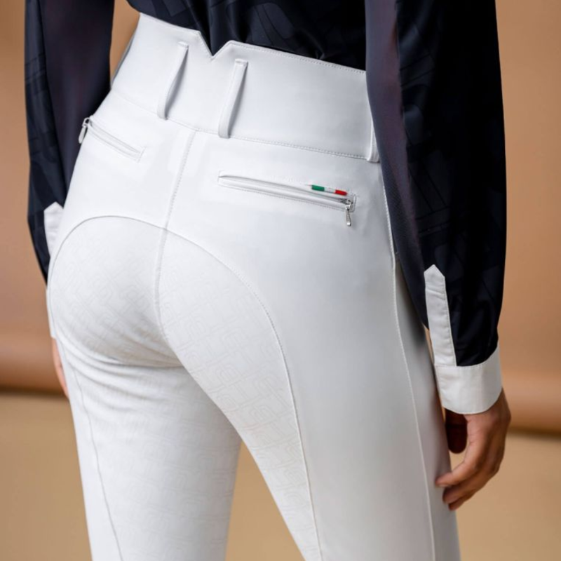 AA by Horseware Ladies Allora Full Seat High Rise Breech - Core White-2