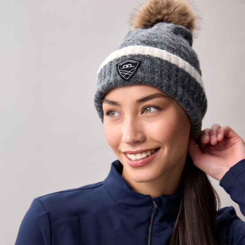 AA by Horseware Monogram Pom Beanie - Charcoal