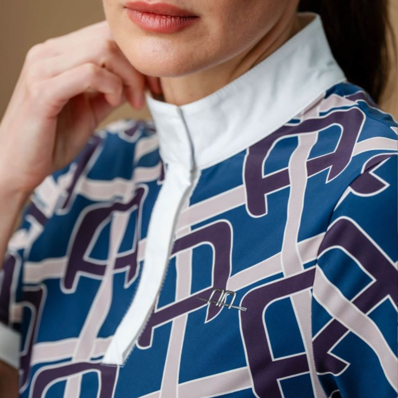 AA by Horseware Ladies Alcina Short Sleeve Show Shirt - Primatova Monogram Print-1