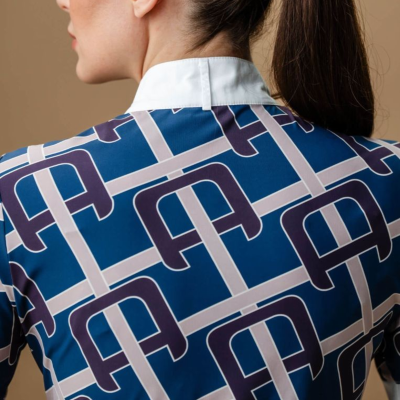 AA by Horseware Ladies Alcina Short Sleeve Show Shirt - Primatova Monogram Print-2