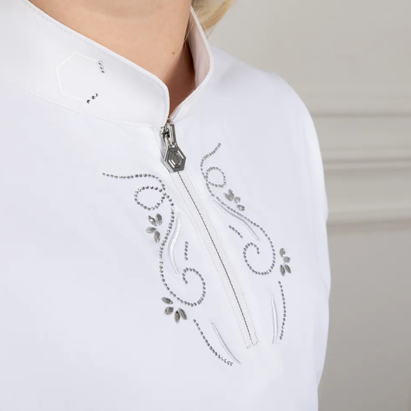 Coldstream Ladies Hermitage Diamante Show Shirt - White-1