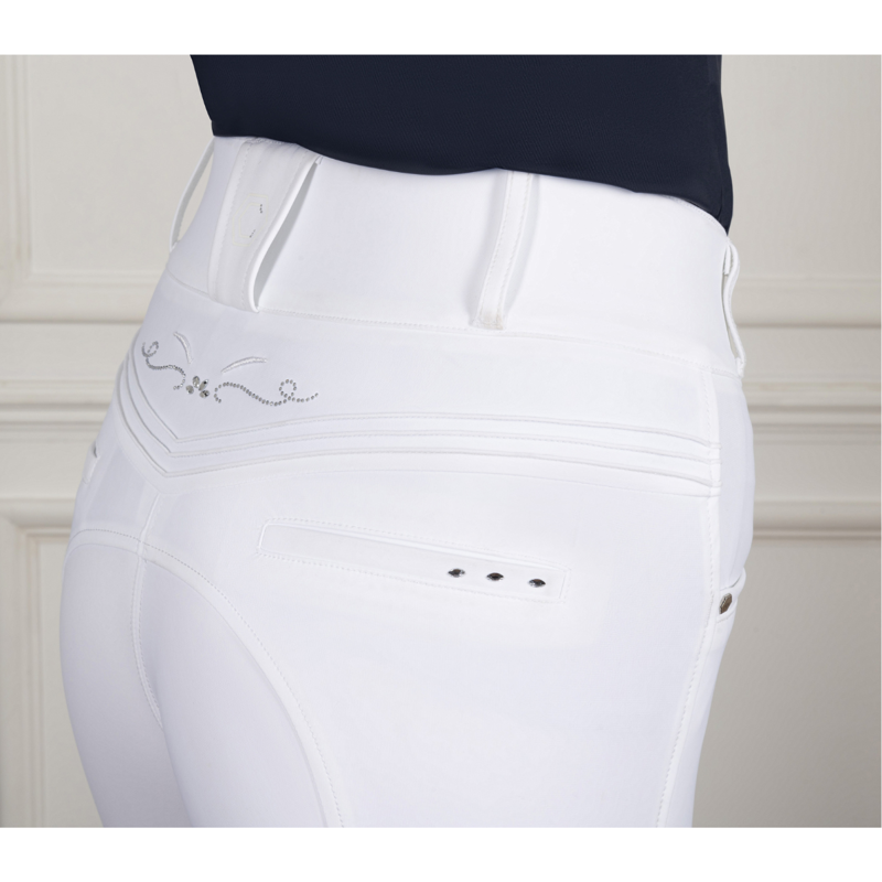 Coldstream Next Generation Hermitage Diamante Breeches - White-4