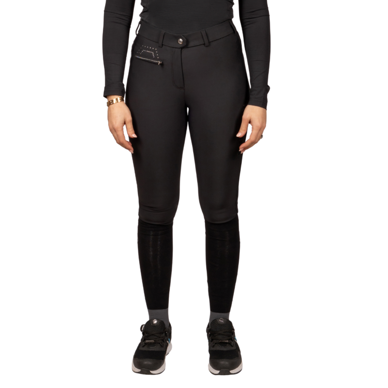 Coldstream Ladies Hermitage Diamante Breeches - Black