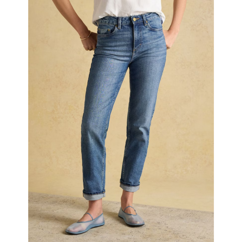 Joules Ladies Slim Straight Jeans - Mid Blue-1