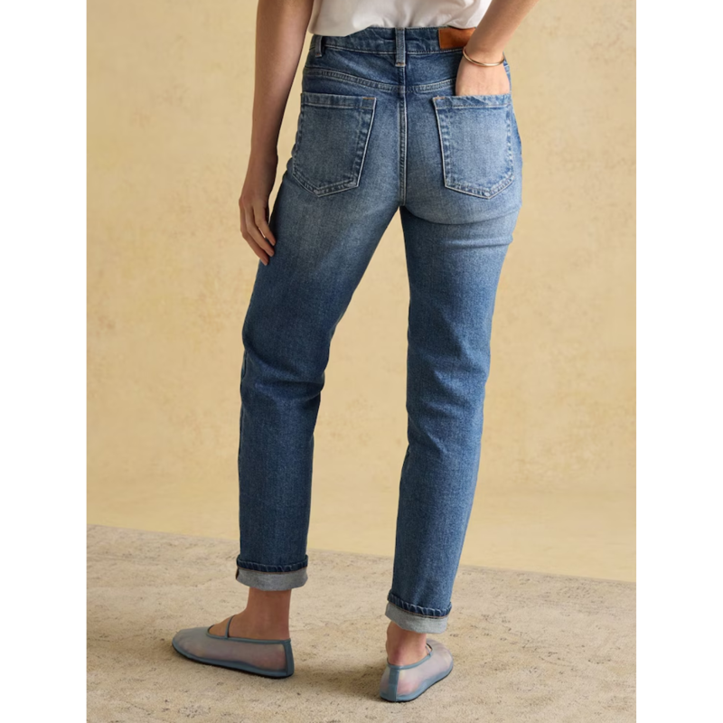 Joules Ladies Slim Straight Jeans - Mid Blue-2
