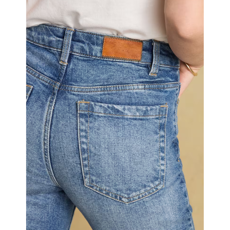 Joules Ladies Slim Straight Jeans - Mid Blue-4