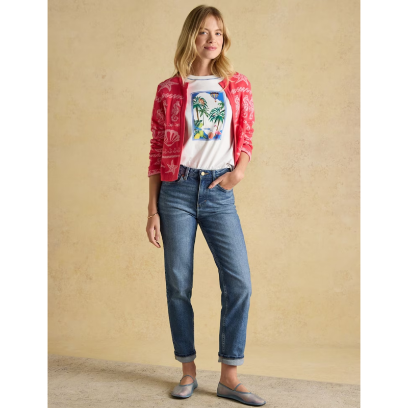 Joules Ladies Slim Straight Jeans - Mid Blue-6