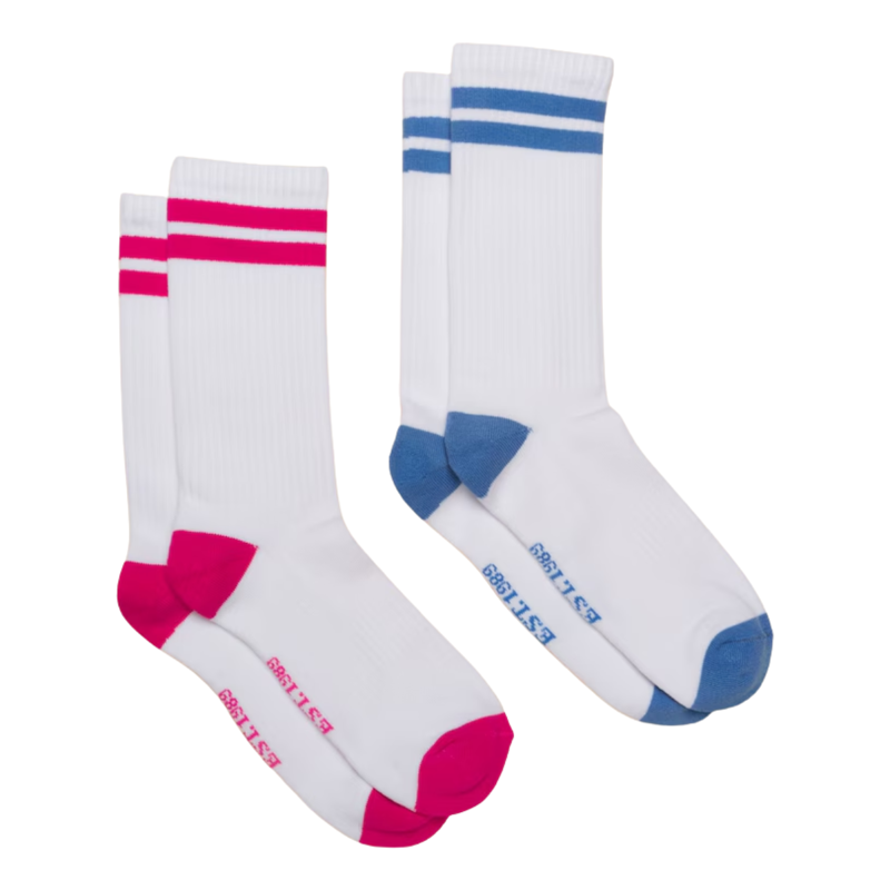 Joules Ladies Raindance Volley Sock 2 Pack - Pink Blue