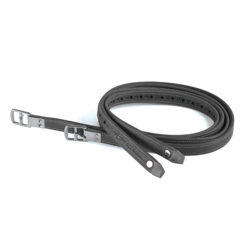 Equipe Stirrup Leathers with Metal Cap - Black