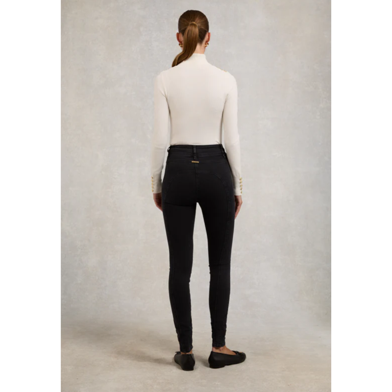 Holland Cooper Biker Jean - Washed Black-1
