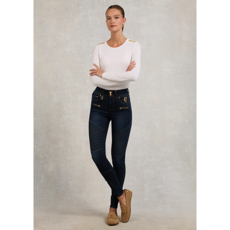 Holland Cooper Biker Jean - Deep Indigo