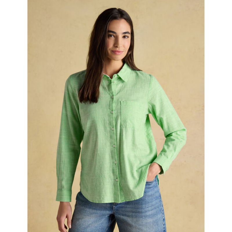Joules Ladies Long Sleeve Cotton Shirt - Green-1