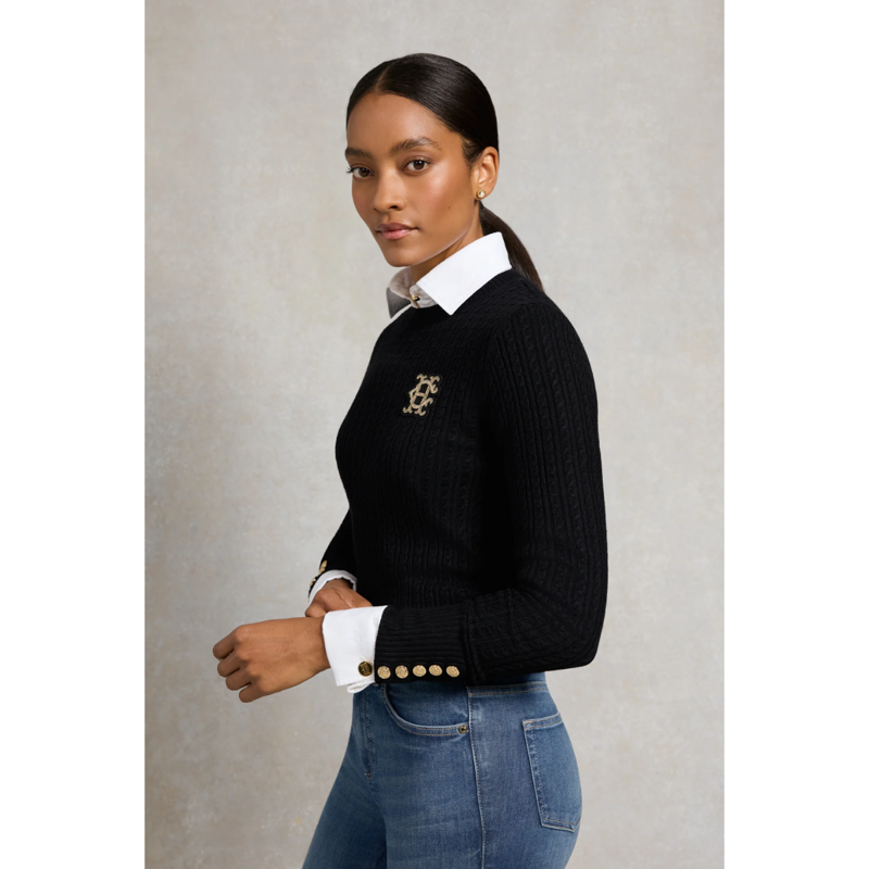 Holland Cooper Princeton Crew Neck Knit - Black-1