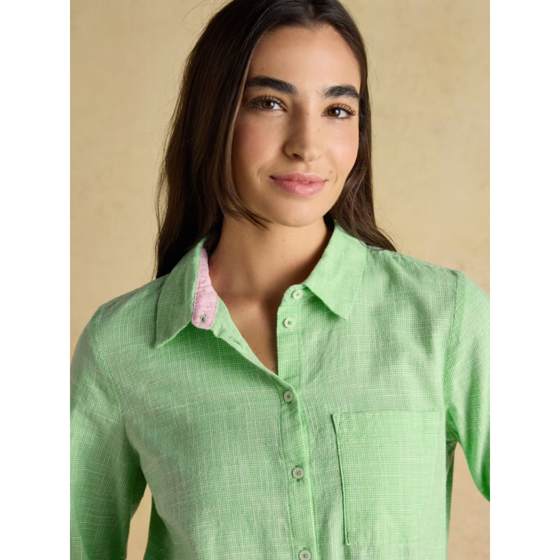 Joules Ladies Long Sleeve Cotton Shirt - Green-3