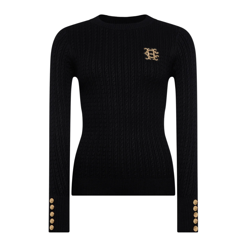 Holland Cooper Princeton Crew Neck Knit - Black-4