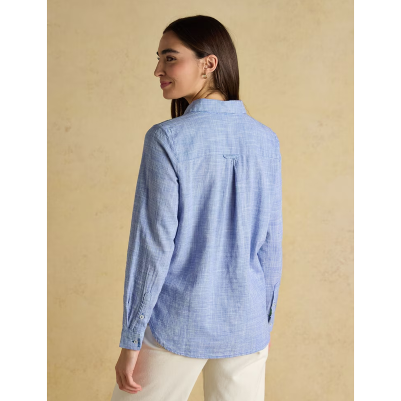 Joules Ladies Long Sleeve Cotton Shirt - Blue-2