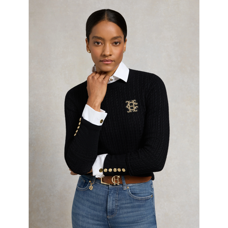 Holland Cooper Princeton Crew Neck Knit - Black