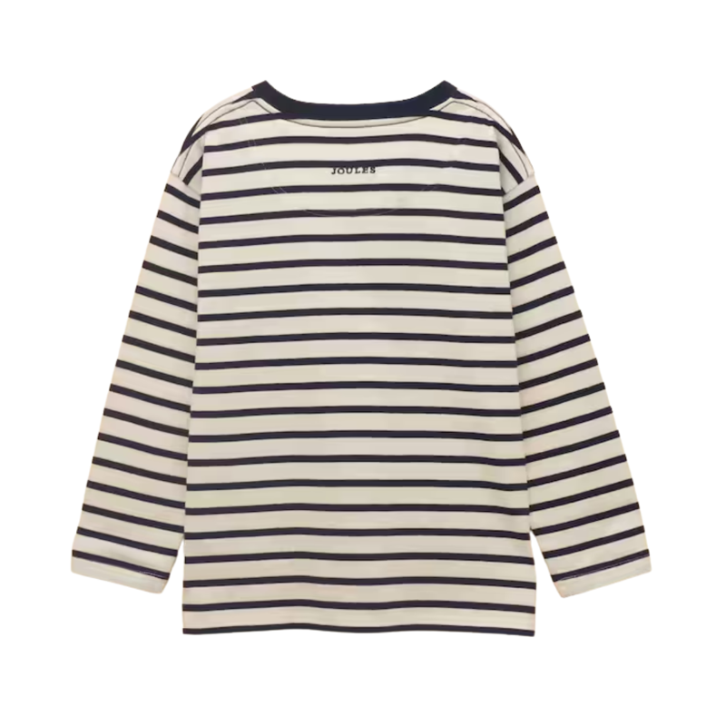 Joules Boys' Finlay Jonty Fox Long Sleeve Top - Cream/Navy-1