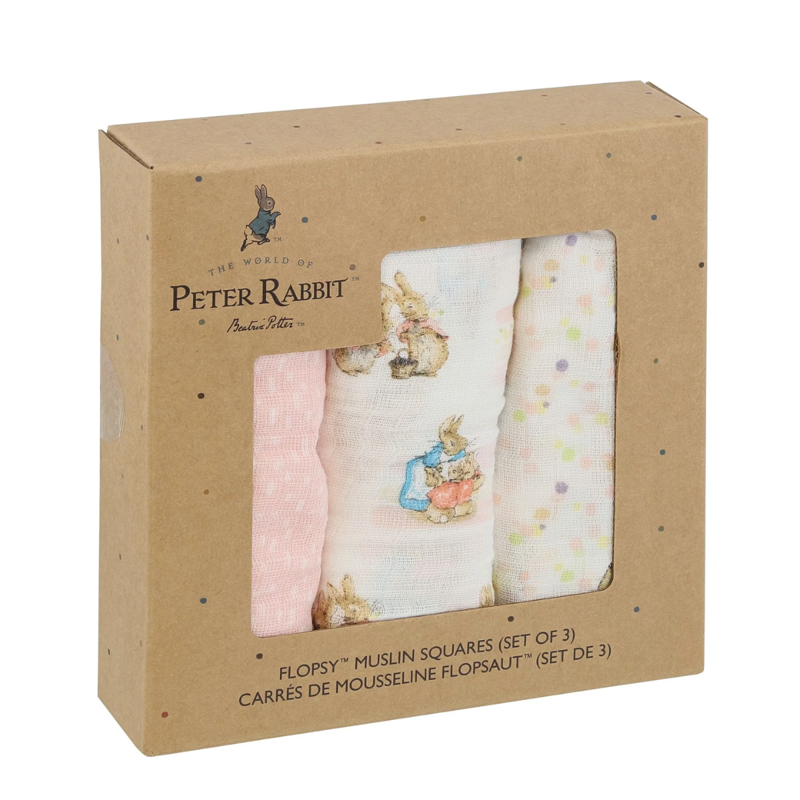 Flopsy Baby Collection Muslin Squares Set of 3 by Beatrix Potter-1